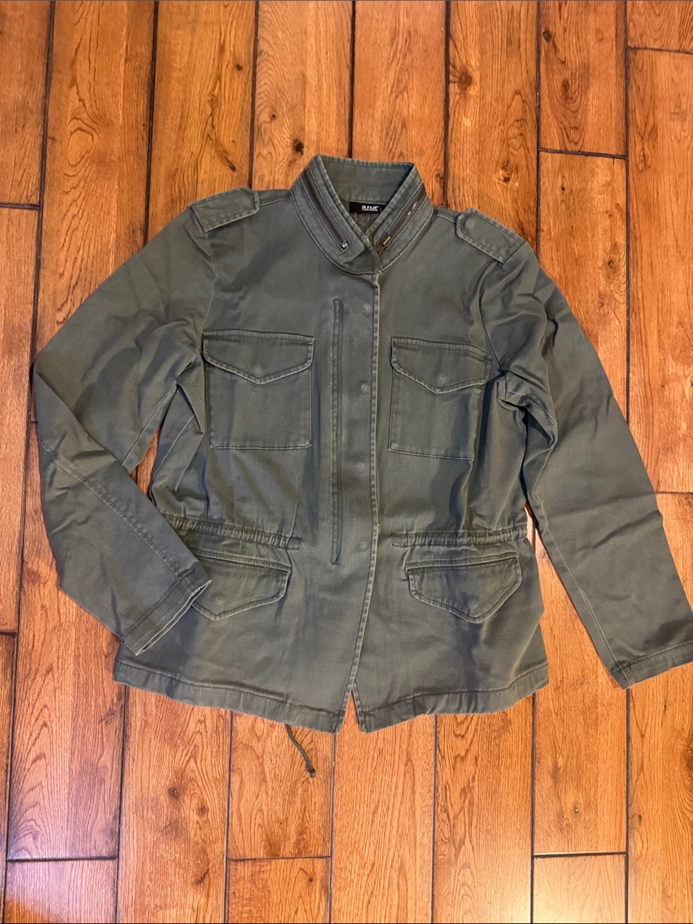 a.n.a Olive Green Utility Jacket with Front Pockets